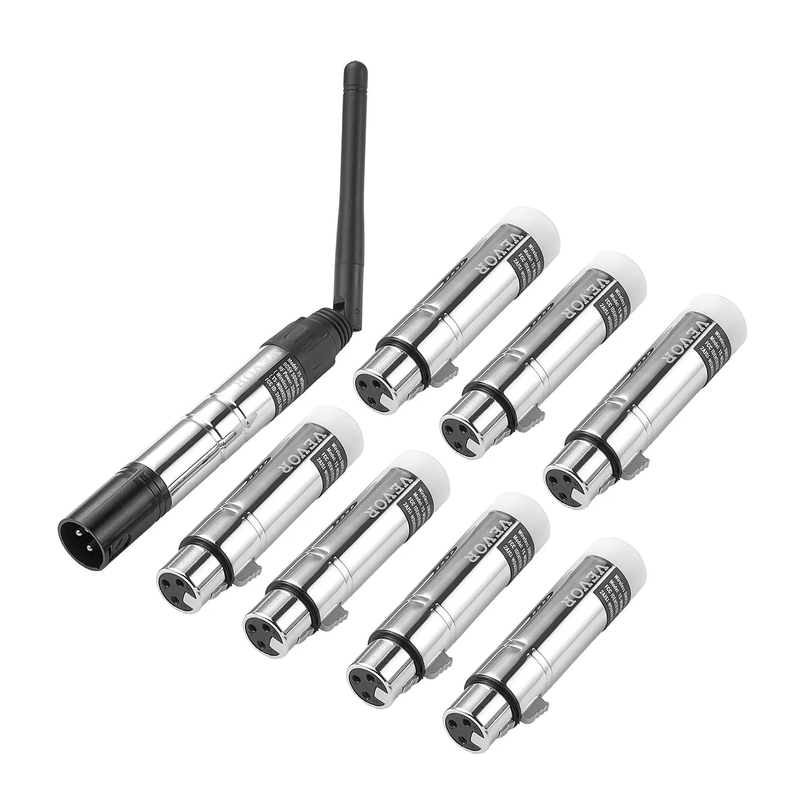VEVOR DMX Wireless Receiver Transmitter Controller for Stage Light 8 PCs Silver