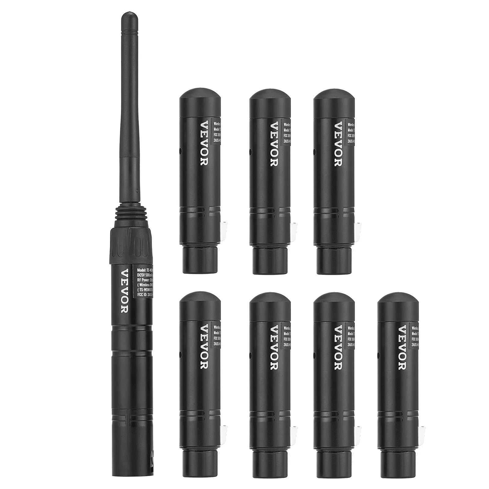 VEVOR DMX Wireless Receiver Transmitter Controller for Stage Light 8 PCs Black