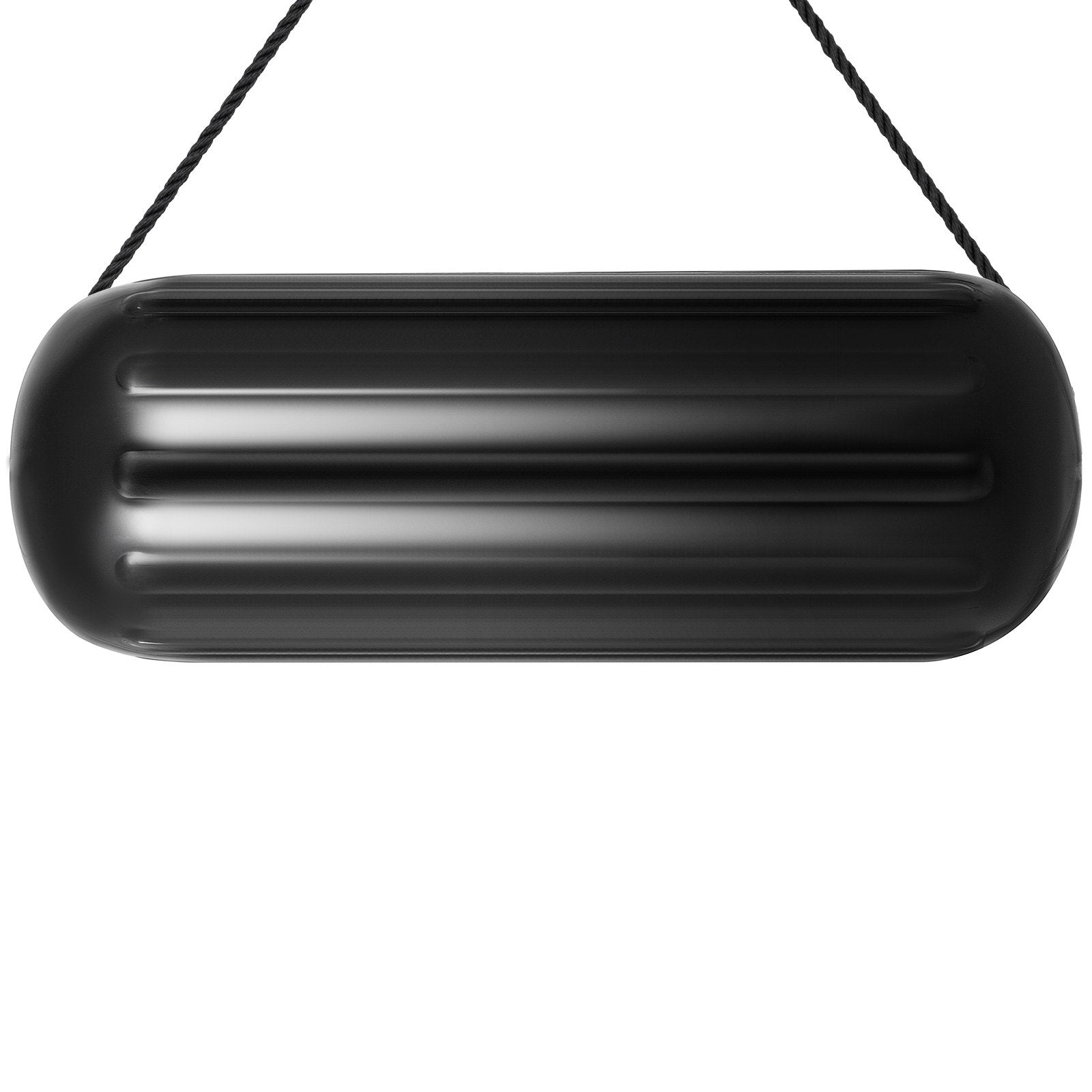 VEVOR Boat Fender, 10 x 28 Inch Inflatable Vinyl Boat Fenders, 4 pcs Ribbed Boat Bumpers, with Center Hole, for Bumpers Protection, Black