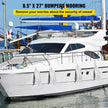 VEVOR Boat Fender 8.5 x 27 inches White Boat Protection Pack of 4 Ribbed Twin Eyes Boat Fender Bumper and Pump to Inflate