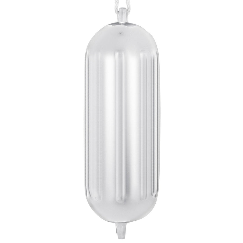 VEVOR Boat Fender 8.5 x 27 inches White Boat Protection Pack of 4 Ribbed Twin Eyes Boat Fender Bumper and Pump to Inflate