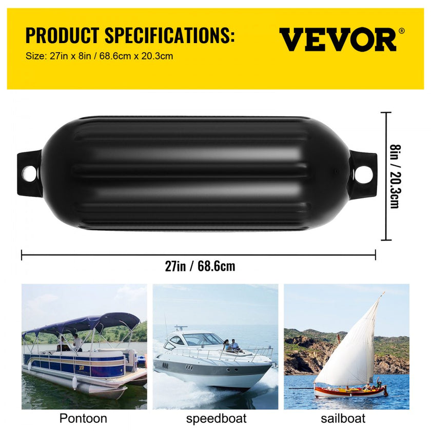 VEVOR Boat Fenders 4 Ribbed 8\