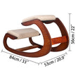 VEVOR Kneeling Chair Rocking Wooden Heavy Duty Better Posture Kneeling Stool 330lbs Load Posture Correct Office Stool Pecan