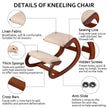 VEVOR Kneeling Chair Rocking Wooden Heavy Duty Better Posture Kneeling Stool 330lbs Load Posture Correct Office Stool Pecan