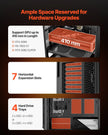 VEVOR PC Case Full-Tower Gaming Computer Case 3 PWM Fans for E-ATX Motherboard