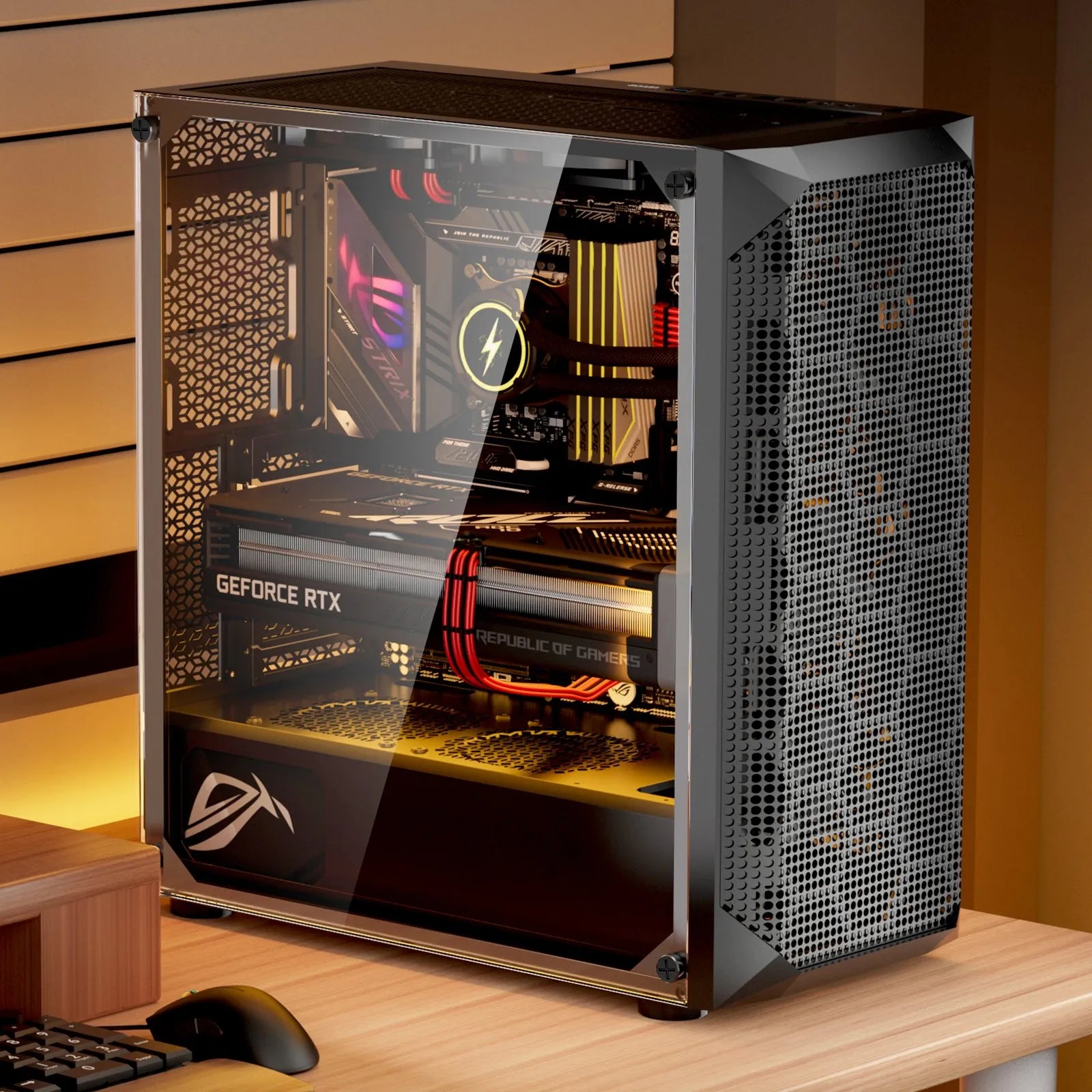 VEVOR PC Case Full-Tower Gaming Computer Case 3 PWM Fans for E-ATX Motherboard