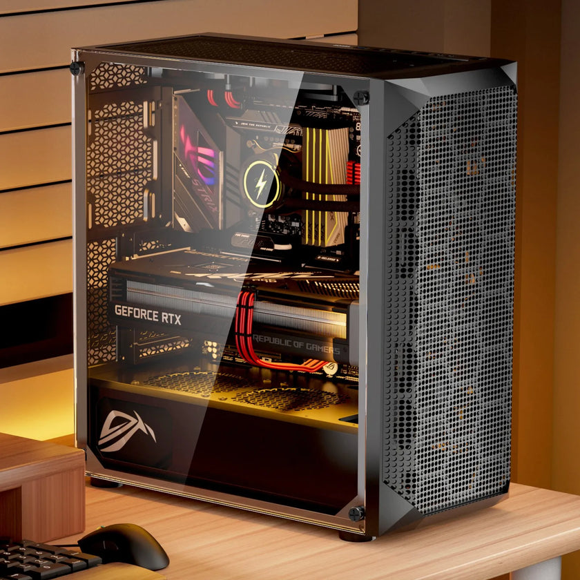 VEVOR PC Case Full-Tower Gaming Computer Case 3 PWM Fans for E-ATX Motherboard