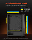 VEVOR Mid-Tower ATX PC Gaming Case Computer Case Box with 4 x 120 mm ARGB Fans