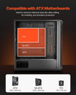VEVOR PC Gaming Case Mid-Tower Computer Case 4 x 120 mm Fans for ATX/M-ATX/ITX