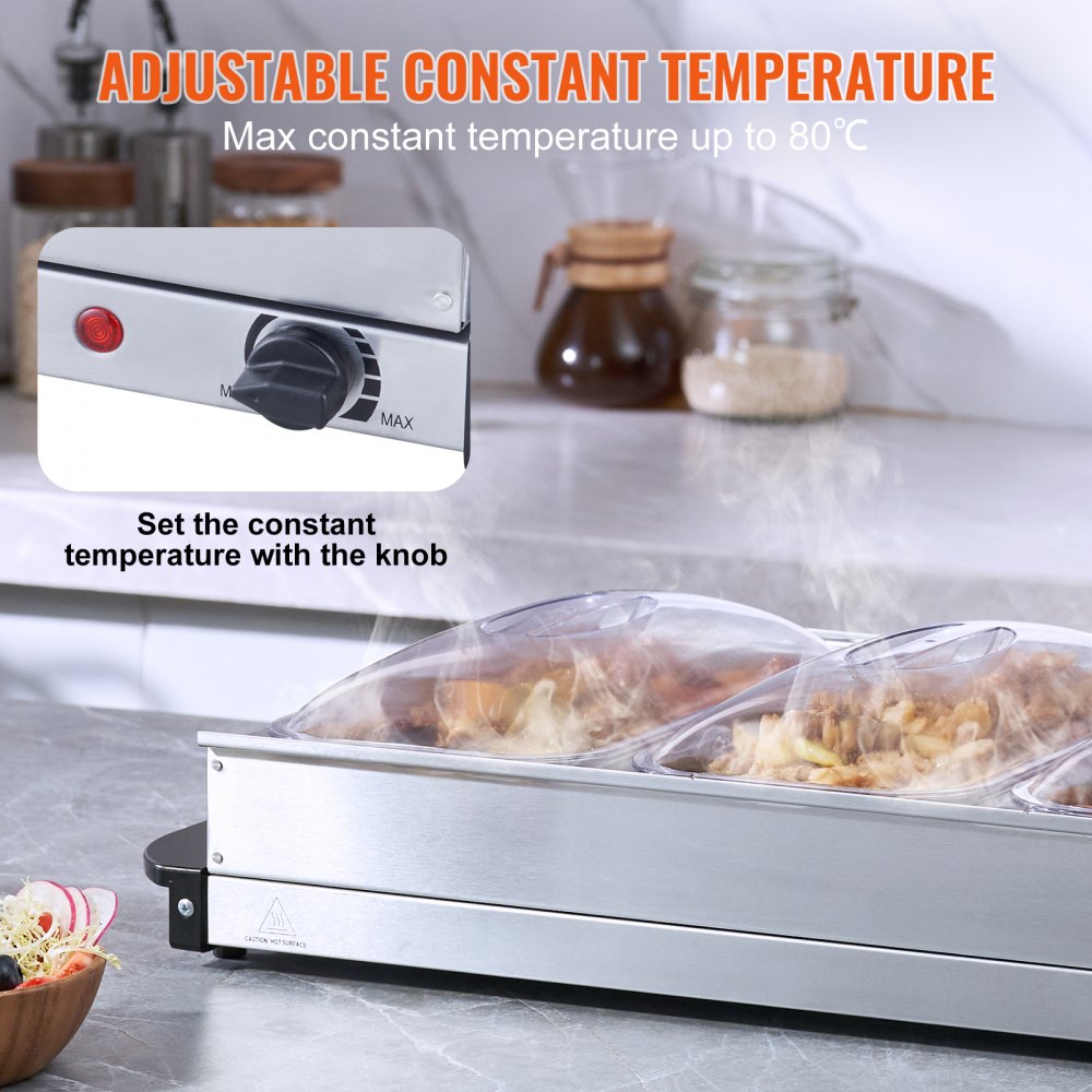 VEVOR Electric Buffet Server & Food Warmer, 25.6