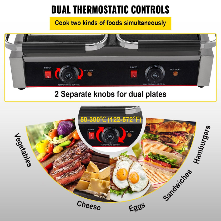 3600W Electric Bread Twin Grill Sandwich Bread Toaster Press Maker