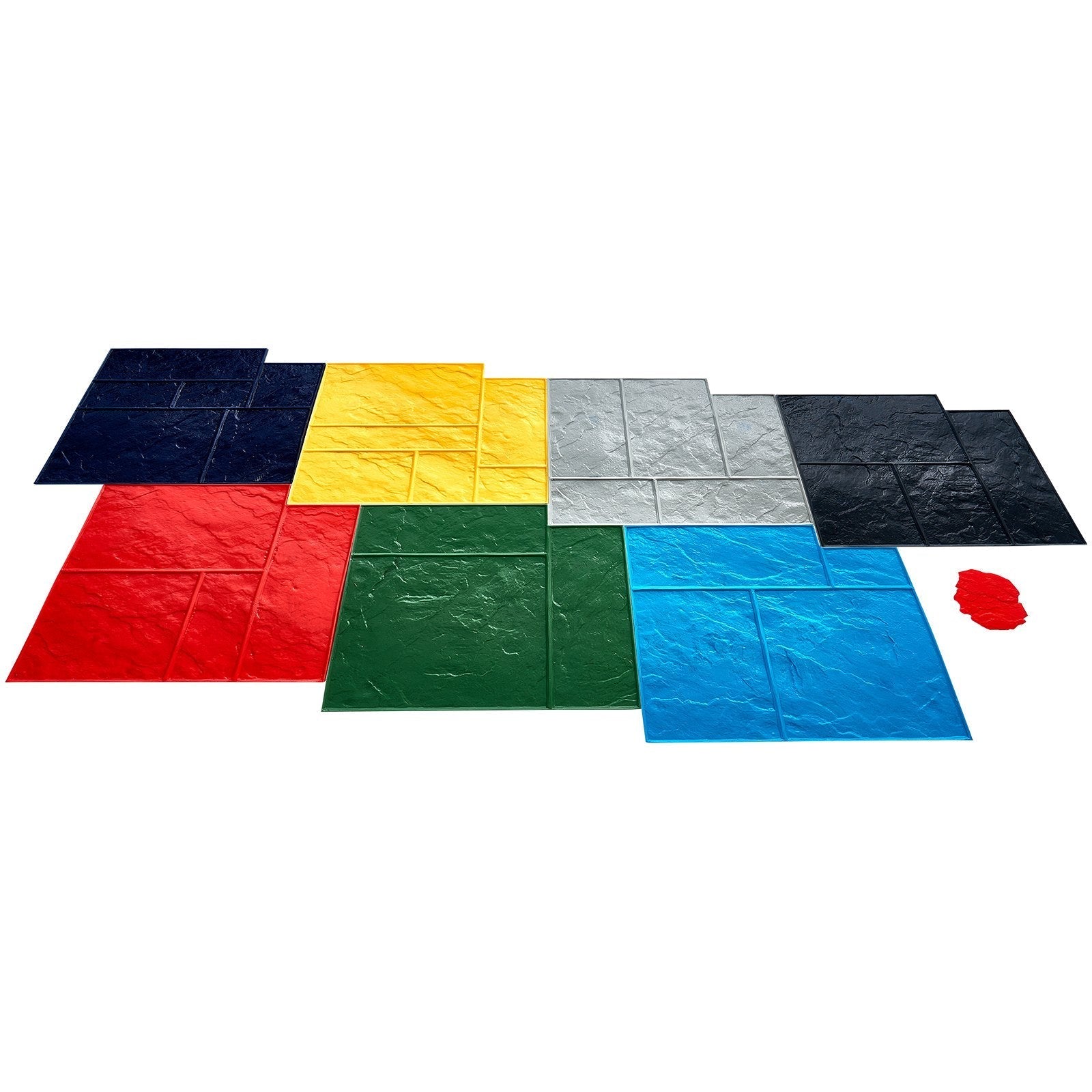 VEVOR Concrete Stamps Mat 24 in 7 pcs Texturing Skin Polyurethane Texture Molds