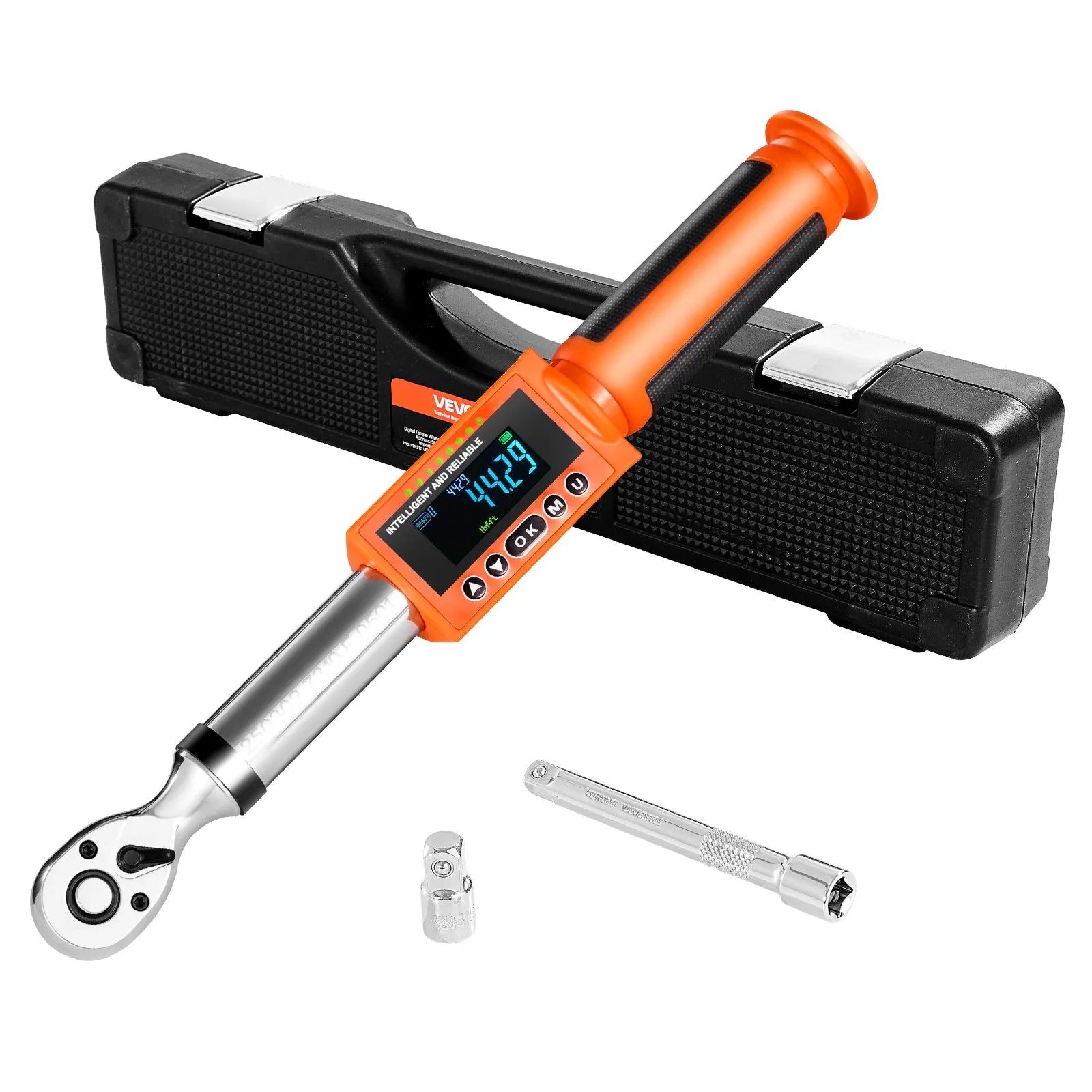 VEVOR Digital Torque Wrench 3/8 Inch Drive 0-99.57 lbf-ft / 0-135 N.m 72-Tooth