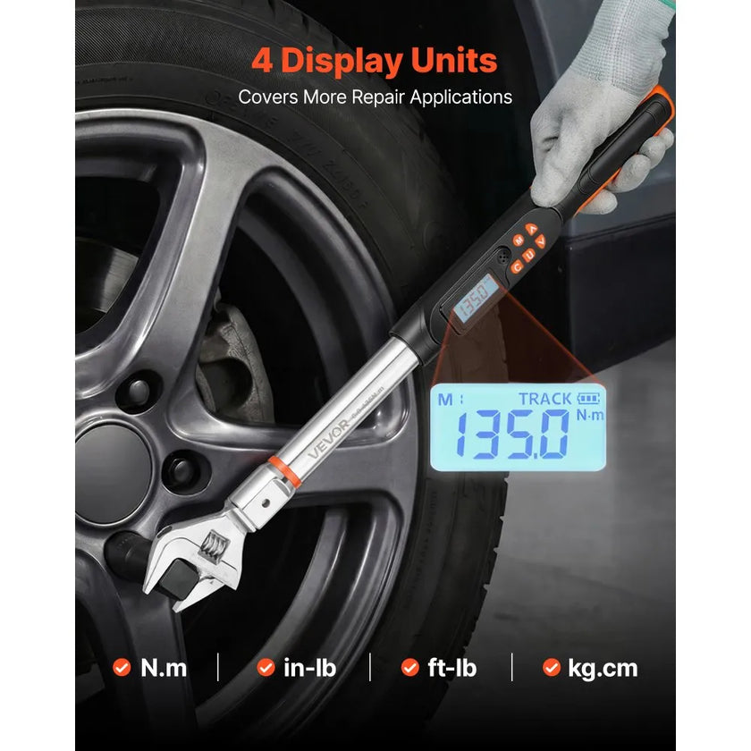 Digital Adjustable Torque Wrench with LCD Display, 0–1.5