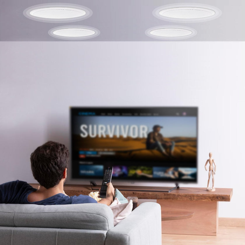 VEVOR 4 PCs 6.5'' Bluetooth in Ceiling Speakers, 150W, Flush Mount Ceiling & in-Wall Speaker System with 8?Impedance 89dB Sensitivity, for Home Kitchen Living Room Bedroom or Covered Outdoor Porches