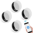 VEVOR 4 PCs 6.5'' Bluetooth in Ceiling Speakers, 150W, Flush Mount Ceiling & in-Wall Speaker System with 8?Impedance 89dB Sensitivity, for Home Kitchen Living Room Bedroom or Covered Outdoor Porches