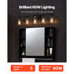 5-Light Bathroom Vanity Light Fixture, 37.1-Inch Modern Wall Light with Clear Glass Shades, E26 Base, Matte Black