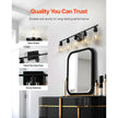 5-Light Bathroom Vanity Light Fixture, 37.1-Inch Modern Wall Light with Clear Glass Shades, E26 Base, Matte Black