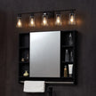 5-Light Bathroom Vanity Light Fixture, 37.1-Inch Modern Wall Light with Clear Glass Shades, E26 Base, Matte Black