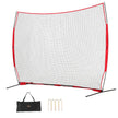 VEVOR Barricade Backstop Net, 12x9 ft Ball Sports Barrier Netting, Portable Practice Equipment with Carry Bag, Protection Screen for Baseball Softball Lacrosse Soccer Hockey Training, for Backyard