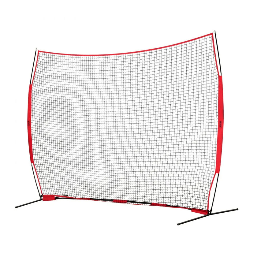 VEVOR Barricade Backstop Net, 12x9 ft Ball Sports Barrier Netting, Portable Practice Equipment with Carry Bag, Protection Screen for Baseball Softball Lacrosse Soccer Hockey Training, for Backyard