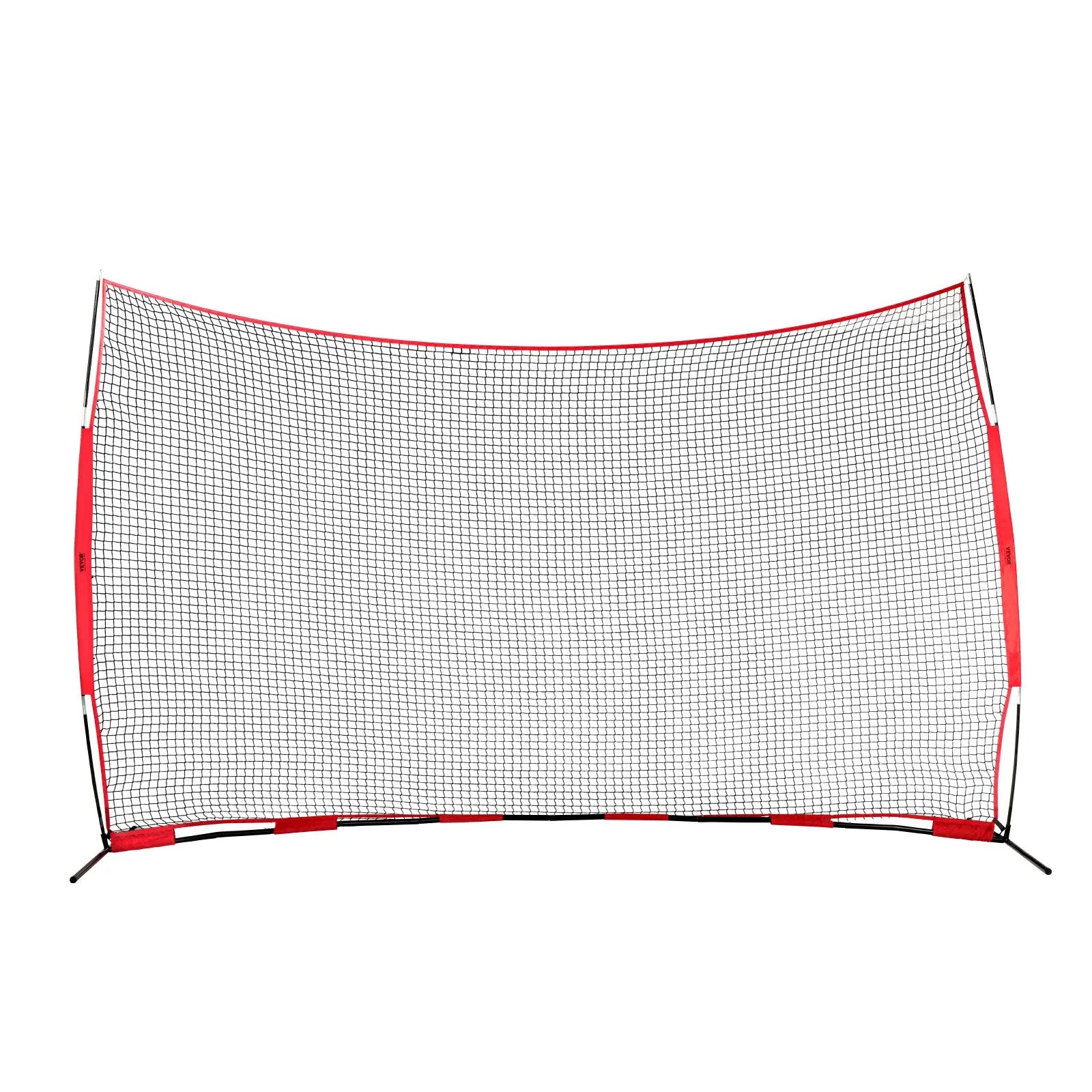 VEVOR Barricade Backstop Net, 16x10 ft Ball Sports Barrier Netting, Portable Practice Equipment with Carry Bag, Protection Screen for Baseball Softball Lacrosse Soccer Hockey Training, for Backyard