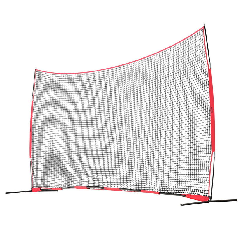 VEVOR Barricade Backstop Net, 20x10 ft Ball Sports Barrier Netting, Portable Practice Equipment with Carry Bag, Protection Screen for Baseball Softball Lacrosse Soccer Hockey Training, for Backyard