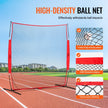 VEVOR Barricade Backstop Net, 7x7 ft Ball Sports Barrier Netting, Portable Practice Equipment with Carry Bag, Protection Screen for Baseball Softball Lacrosse Soccer Hockey Training, for Backyard