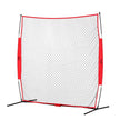 VEVOR Barricade Backstop Net, 7x7 ft Ball Sports Barrier Netting, Portable Practice Equipment with Carry Bag, Protection Screen for Baseball Softball Lacrosse Soccer Hockey Training, for Backyard