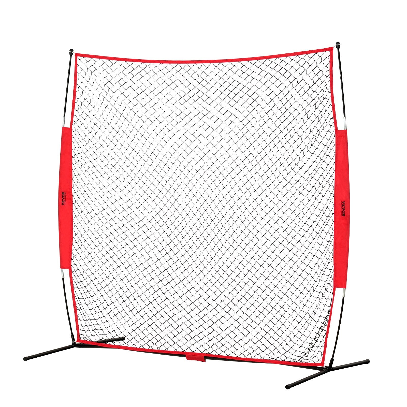 VEVOR Barricade Backstop Net, 7x7 ft Ball Sports Barrier Netting, Portable Practice Equipment with Carry Bag, Protection Screen for Baseball Softball Lacrosse Soccer Hockey Training, for Backyard