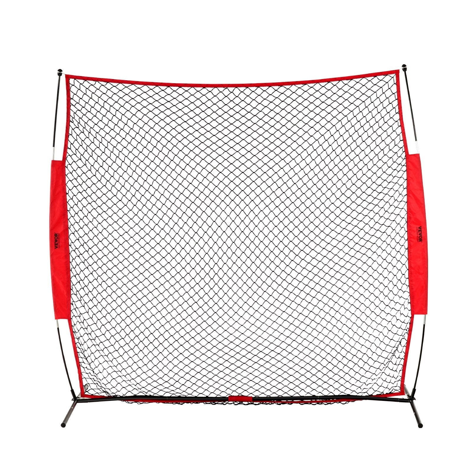 VEVOR Barricade Backstop Net, 7x7 ft Ball Sports Barrier Netting, Portable Practice Equipment with Carry Bag, Protection Screen for Baseball Softball Lacrosse Soccer Hockey Training, for Backyard
