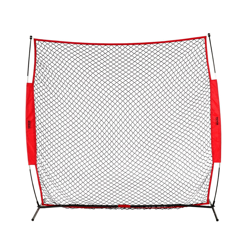 VEVOR Barricade Backstop Net, 7x7 ft Ball Sports Barrier Netting, Portable Practice Equipment with Carry Bag, Protection Screen for Baseball Softball Lacrosse Soccer Hockey Training, for Backyard