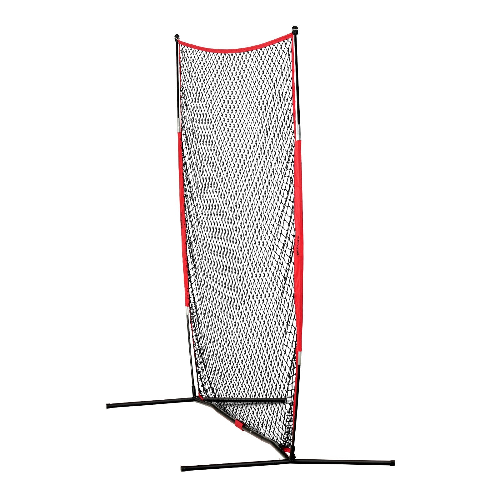 VEVOR Barricade Backstop Net, 7x7 ft Ball Sports Barrier Netting, Portable Practice Equipment with Carry Bag, Protection Screen for Baseball Softball Lacrosse Soccer Hockey Training, for Backyard