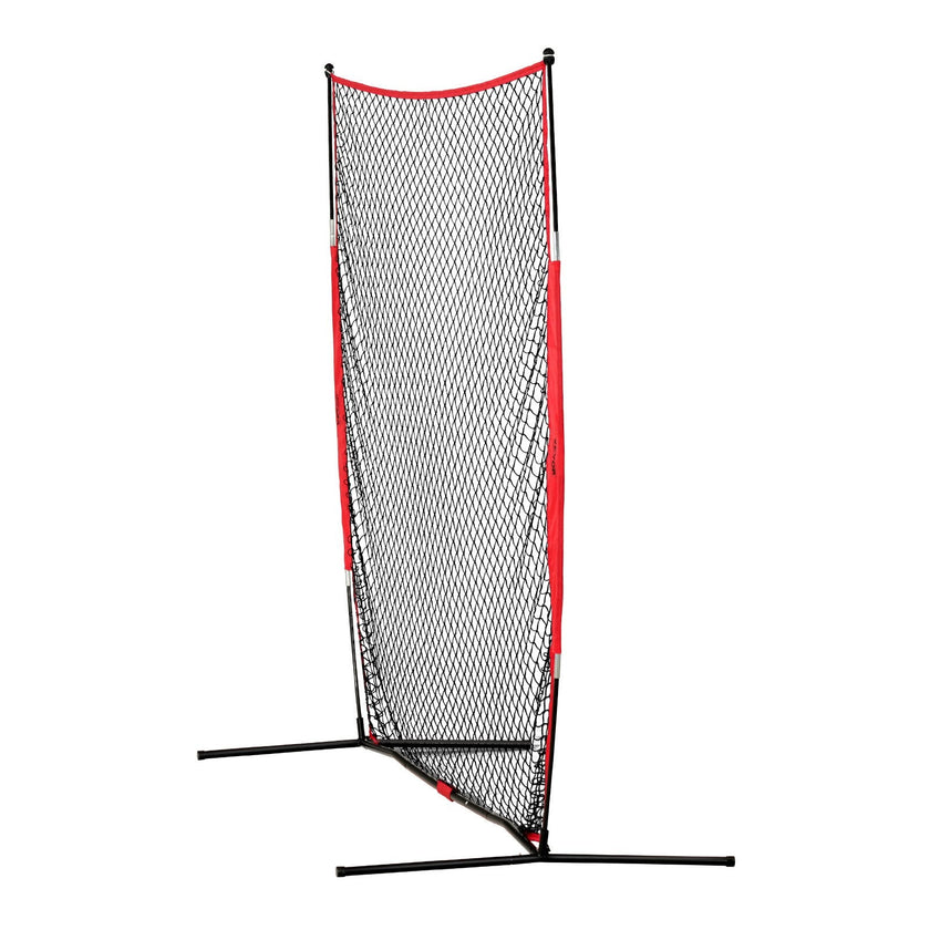 VEVOR Barricade Backstop Net, 7x7 ft Ball Sports Barrier Netting, Portable Practice Equipment with Carry Bag, Protection Screen for Baseball Softball Lacrosse Soccer Hockey Training, for Backyard