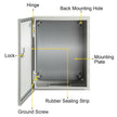 VEVOR Steel Electrical Box 12'' x 10'' x 6'' Electrical Enclosure Box, Carbon Steel Hinged Junction Box, IP65 Weatherproof Metal Box Wall-Mounted Electronic Equipment Enclosure Box with Mounting Plate