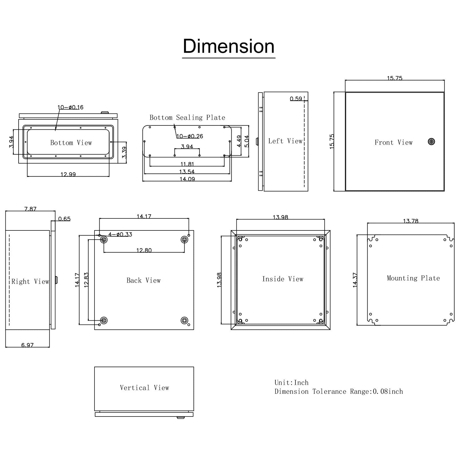 VEVOR Steel Electrical Box 16 x 16 x 8