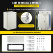 VEVOR Steel Electrical Box 20'' x 12'' x 10'' Electrical Enclosure Box, Carbon Steel Hinged Junction Box, IP65 Weatherproof Metal Box Wall-Mounted Electronic Equipment Enclosure Box with Mounting Plat