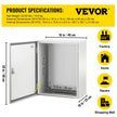 VEVOR Steel Electrical Box 20'' x 16'' x 10'' Electrical Enclosure Box, Carbon Steel Hinged Junction Box IP65 Weatherproof Metal Box Wall-Mounted Electronic Equipment Enclosure Box with Mounting Plate