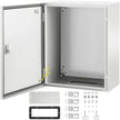 VEVOR Steel Electrical Box 20'' x 16'' x 10'' Electrical Enclosure Box, Carbon Steel Hinged Junction Box IP65 Weatherproof Metal Box Wall-Mounted Electronic Equipment Enclosure Box with Mounting Plate