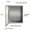 VEVOR Steel Electrical Box 20'' x 16'' x 10'' Electrical Enclosure Box, Carbon Steel Hinged Junction Box IP65 Weatherproof Metal Box Wall-Mounted Electronic Equipment Enclosure Box with Mounting Plate