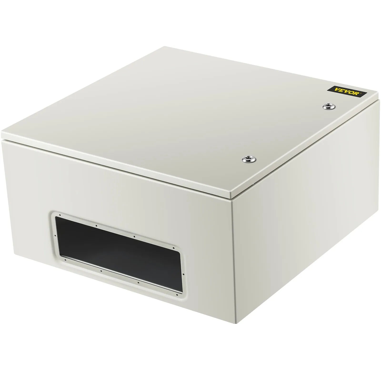 VEVOR Steel Electrical Box 24'' x 24'' x 12'' Electrical Enclosure, Carbon Steel Hinged Junction Box, IP65 Weatherproof Metal Box Wall-Mounted Electronic Equipment Enclosure Box with Mounting Plate