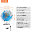 VEVOR Talking World Globe, 9 in/228.6 mm, Interactive Globe for Kids Early Learning Teaching, Educational Globe with Smart Talking Pen LED Night Light USB Interface, Gifts for Children Boys & Girls