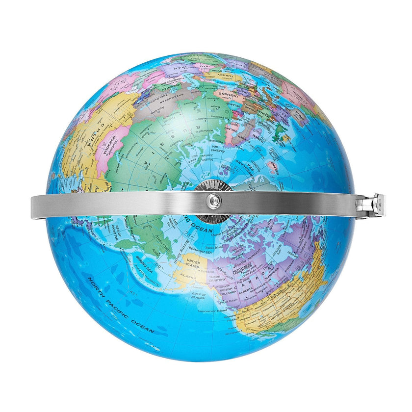 VEVOR Illuminated World Globe with Stand, 9 in/228.6 mm, Educational Earth Globe with Stable Heavy Metal Base and LED Constellation Night Light HD Printed Map, Spinning for Kids Classroom Learning