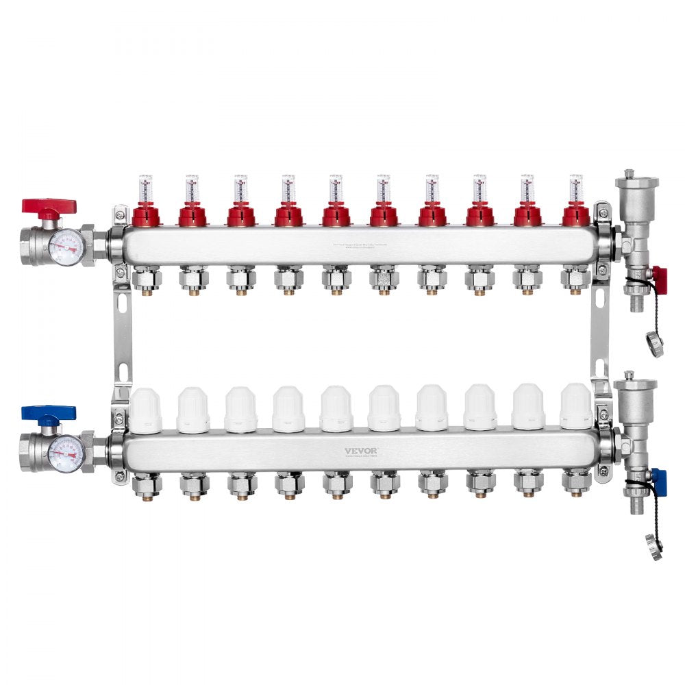 VEVOR 10-Branch Radiant Heat Manifold 1/2