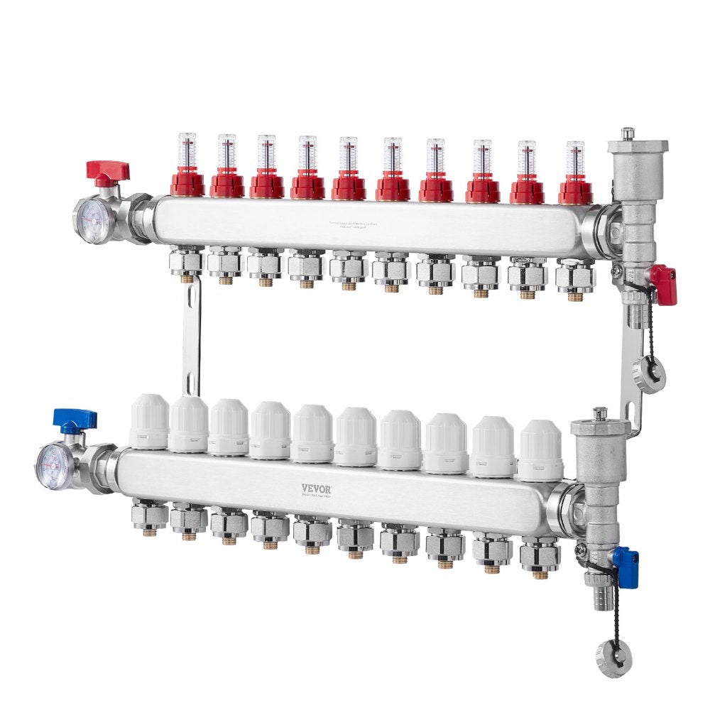 VEVOR 10-Branch Radiant Heat Manifold 1/2