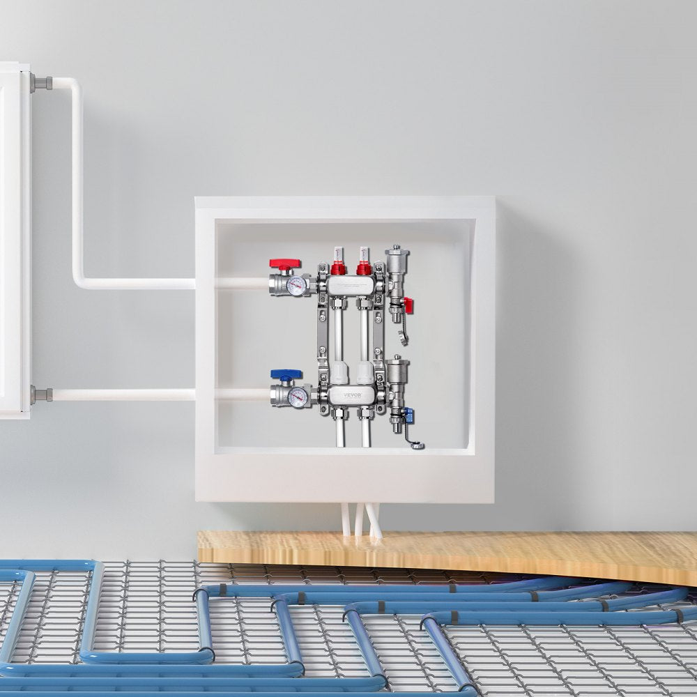 VEVOR 2-Branch Radiant Heat Manifold 1/2