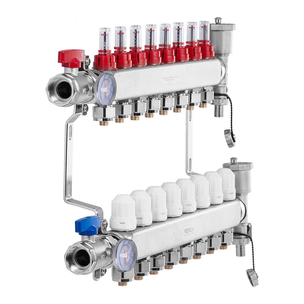 VEVOR 8-Branch Radiant Heat Manifold 1/2