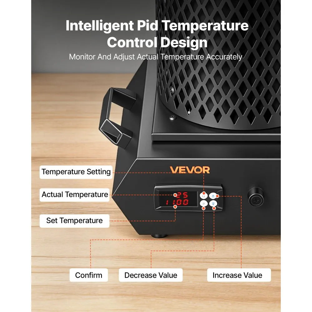 Gold Melting Furnace, 1350W PID Digital Electric Furnace with 1 kg & 3 kg Ceramic Crucibles, 2102°F (1150°C)