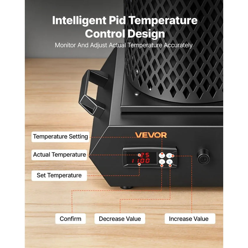 Gold Melting Furnace, 1350W PID Digital Electric Furnace with 1 kg & 3 kg Ceramic Crucibles, 2102°F (1150°C)
