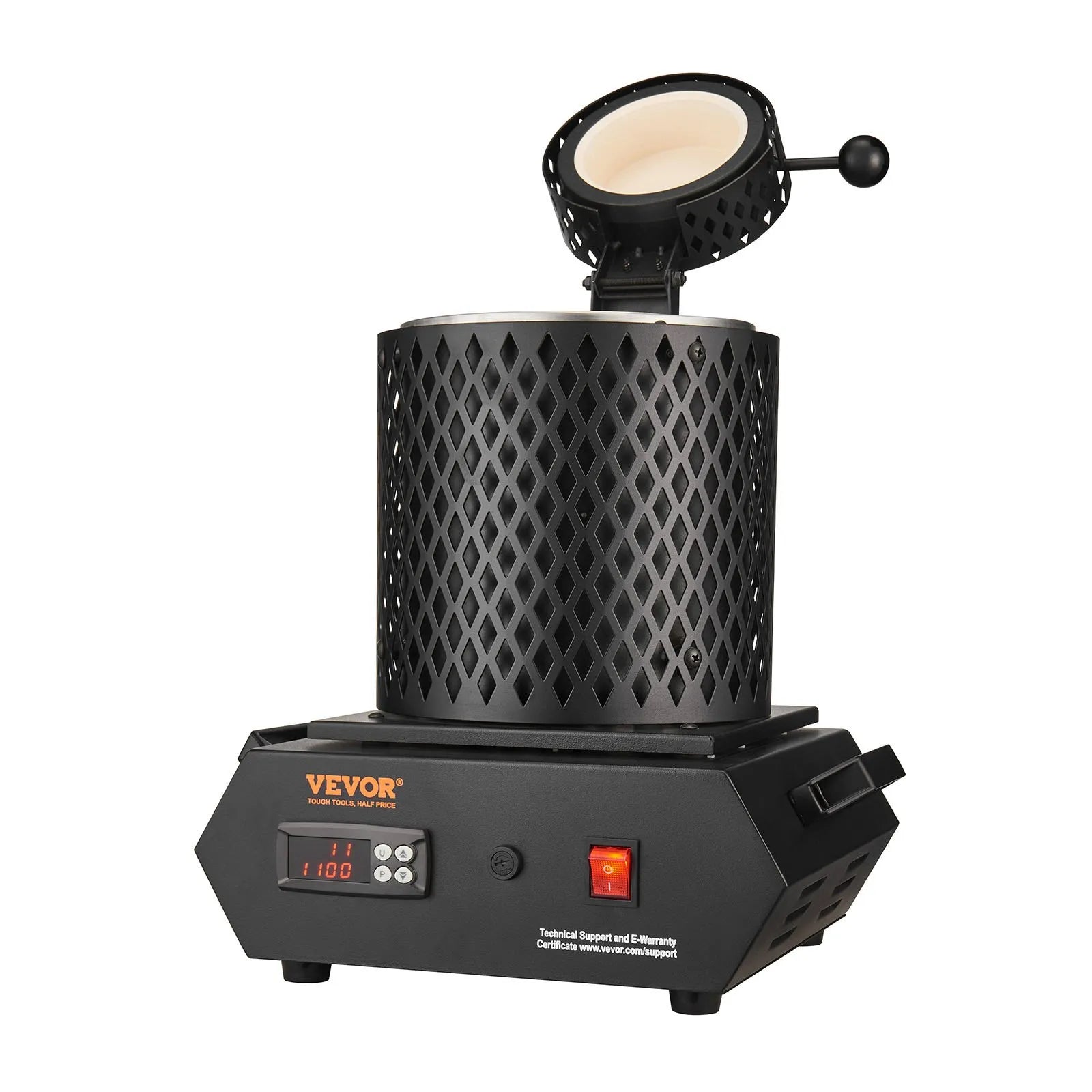 Gold Melting Furnace, 1350W PID Digital Electric Furnace with 1 kg & 3 kg Ceramic Crucibles, 2102°F (1150°C)